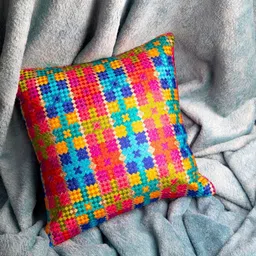 STUDIOHMK Pink & Blue Geometric Square Cushion Covers-39