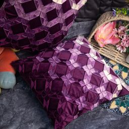 STUDIOHMK Purple Embroidered Square Cushion Cover-12