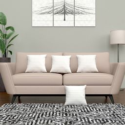 Kuber Industries 4Pcs White Square Pre-Filled Cushions-6