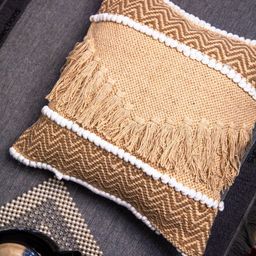 STUDIOHMK Peach-Colored & White Striped Square Cushion Covers-picture-1