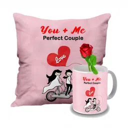 ME & YOU Red & White 3 Pcs Printed Valentine Home Gift Set-image-94