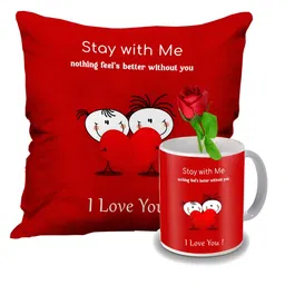 ME & YOU Red & White 3 Pcs Printed Valentine Home Gift Set-image-46