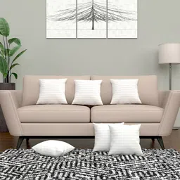 Kuber Industries 6 Pcs White Pre Filled Cushions-27