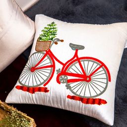 STUDIOHMK White & Red Quirky Velvet Square Cushion Covers-9