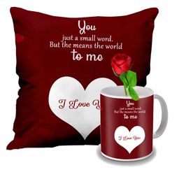 ME & YOU Red & White 3 Pcs Printed Valentine Home Gift Set-image-88