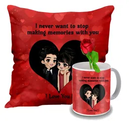 ME & YOU Red & White 3 Pcs Printed Valentine Home Gift Set-image-101