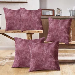 Kuber Industries Pink  5 Pcs Broken Wall Square Shaped Pre-Filled Cushions-55