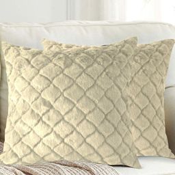 LUXEHOME INTERNATIONAL Beige 2 Pieces Self Design Square Cushions-image-50