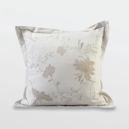 Mirooh Natural Embroidered Linen Reversible Filled Cushion-image-27