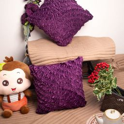 STUDIOHMK Dark Purple Designer Velvet Square Cushion Cover-20