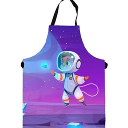 THEYAYACAFE Kids Purple & Blue Astronaut Printed Aprons-image-26