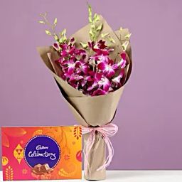 Purple Orchids Bouquet Cadbury Celebrations-31