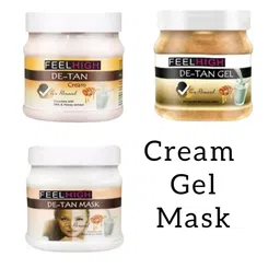 FEELHIGH Oil Control De-Tan Gel & De-Tan Cream & De-Tan Mask -  500 ml Each-26