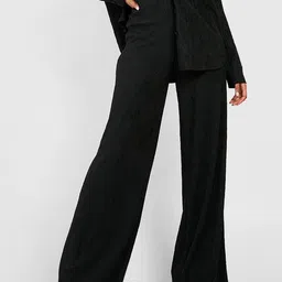 Boohoo Crinkled Relaxed Fit Wide Leg Trousers-image-20