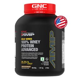 GNC Amp Gold Series 100% Whey Protein Advanced,  4 lb  Double Rich Chocolate -42