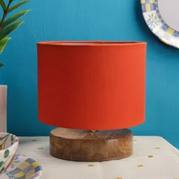 Devansh Orange Solid Cylindrical Table Lamp-4