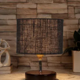 Devansh Black & Brown Solid Table Lamps-23