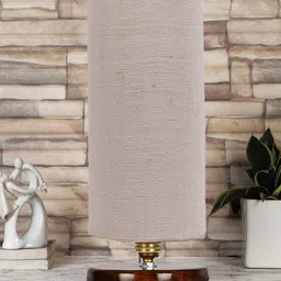 Devansh White & Brown Textured Table Lamps-19