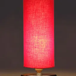 Devansh Red & Brown Textured Wooden Table Lamps image 4