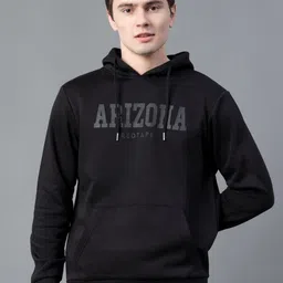 Red Tape Men Black Printed Hooded Pullover Sweatshirt-image-58
