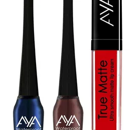 AYA Set of 2 Waterproof Liquid Eyeliners with Liquid Lipstick-23