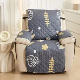 HOUSE OF QUIRK Charcoal Recliner Single Seater Quilted Water-Repellent Waterproof Sofa Mat-image-99