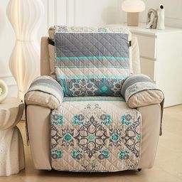 HOUSE OF QUIRK Green Recliner Single Seater Quilted Water-Repellent & Waterproof Sofa Mat-image-42
