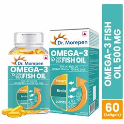 Dr. Morepen Omega-3 Deep Sea Fish Oil 500mg,  60 softgels  image 1