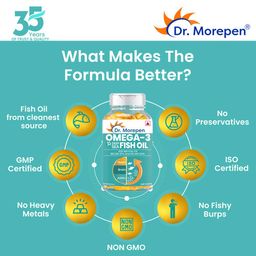 Dr. Morepen Omega-3 Deep Sea Fish Oil 500mg,  60 softgels  image 3