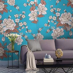 Jaamso Royals Blue & Brown Leaves Self-Adhesive Wallpaper-image-81