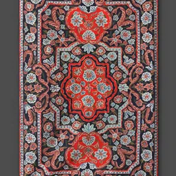 Exotic India Red & Black Mughal Motifs Embroidered Cotton With Woolen Carpet-image-14