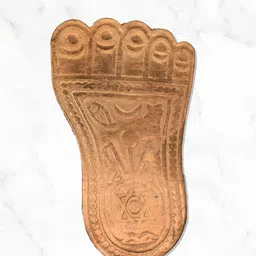 PujaNPujari Gold Toned & Brown WoodenLakshmi Charan Paduka-image-35