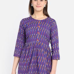 Resha Ethnic Motifs Printed Pure Cotton Pleated Kurti-picture-38