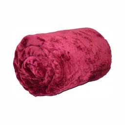 RF RELAXFEEL Maroon Floral Heavy Winter 500 GSM Single Bed Blanket-image-10