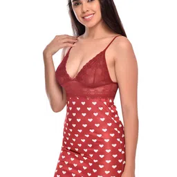 AROUSY Pack Of 2 Self Design Net Baby Doll image 5