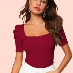 Dream Beauty Fashion Women Puff Sleeves Fitted Top-picture-6