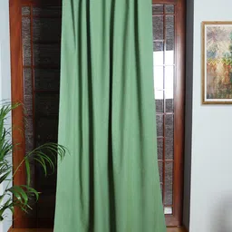 ZEBA Green Room Darkening Cotton Door Curtain-25