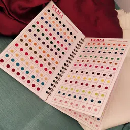 VAMA Premium Velvet Kumkum Sticker Plain Bindi Booklet- Multicoloured-image-4