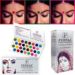PERPAA Premium Velvet Sticker Kumkum Bindi Box - 15 Flaps-44
