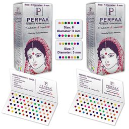 PERPAA Set of 2 Kumkum Bindi with 15 Flaps Each - Sizes 06 & 07-49