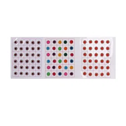 VAMA Set Of 3 Forehead Stone Stick Bindi Patta Kumkum Stickers - 7 mm-4