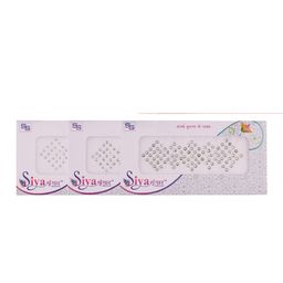 VAMA Set Of 3 Diamond Stone Bindi Kumkum Stickers - 2.5 mm-3 mm-4 mm-46