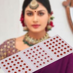 VAMA Set Of 5 Forehead Stone Bindi Patta Kumkum Sticker - 7 mm-11