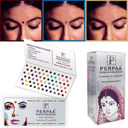 PERPAA Premium Velvet Sticker Kumkum Bindi Box - 15 Flaps-42