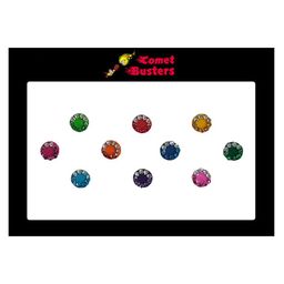 Comet Busters 10 Pcs Embellished Reusable Designer Bindis - Multicoloured-37