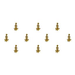 Comet Busters 10 Pcs Embellished Reusable Designer Bindis - Gold-Toned-12