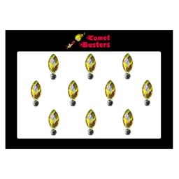 Comet Busters Set of 10 Stone-Studded Designer Bindis - Yellow-14