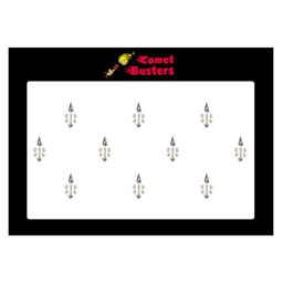Comet Busters 10 Pcs Embellished Reusable Designer Bindis - Silver-Toned-9