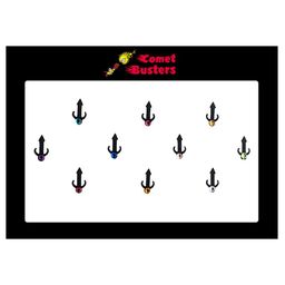 Comet Busters 10 Pcs Embellished Reusable Designer Bindis - Black-50