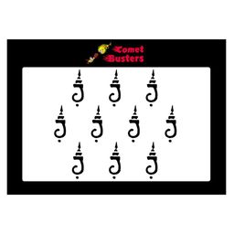 Comet Busters 10 Pcs Reusable Designer Bindis - Black-10